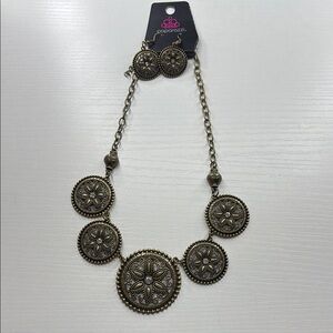 Paparazzi Gold Medallion Necklace Bohemian Style